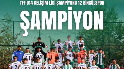 12 Bingölspor U14 takımı elde ettiği şampiyonlukla büyük bir başarıya