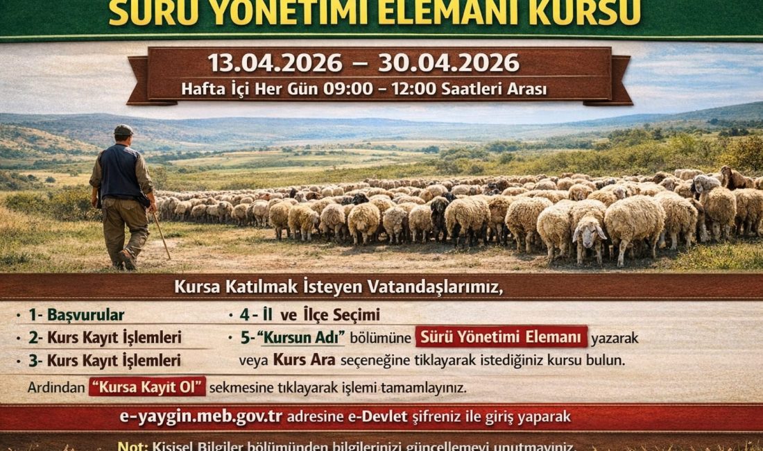 Bingöl’de hayvancılık alanında nitelikli eleman yetiştirmek amacıyla Sürü Yönetimi Elemanı