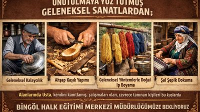 Bingöl’de unutulmaya yüz tutmuş geleneksel el sanatları yeniden canlandırılıyor. Bingöl